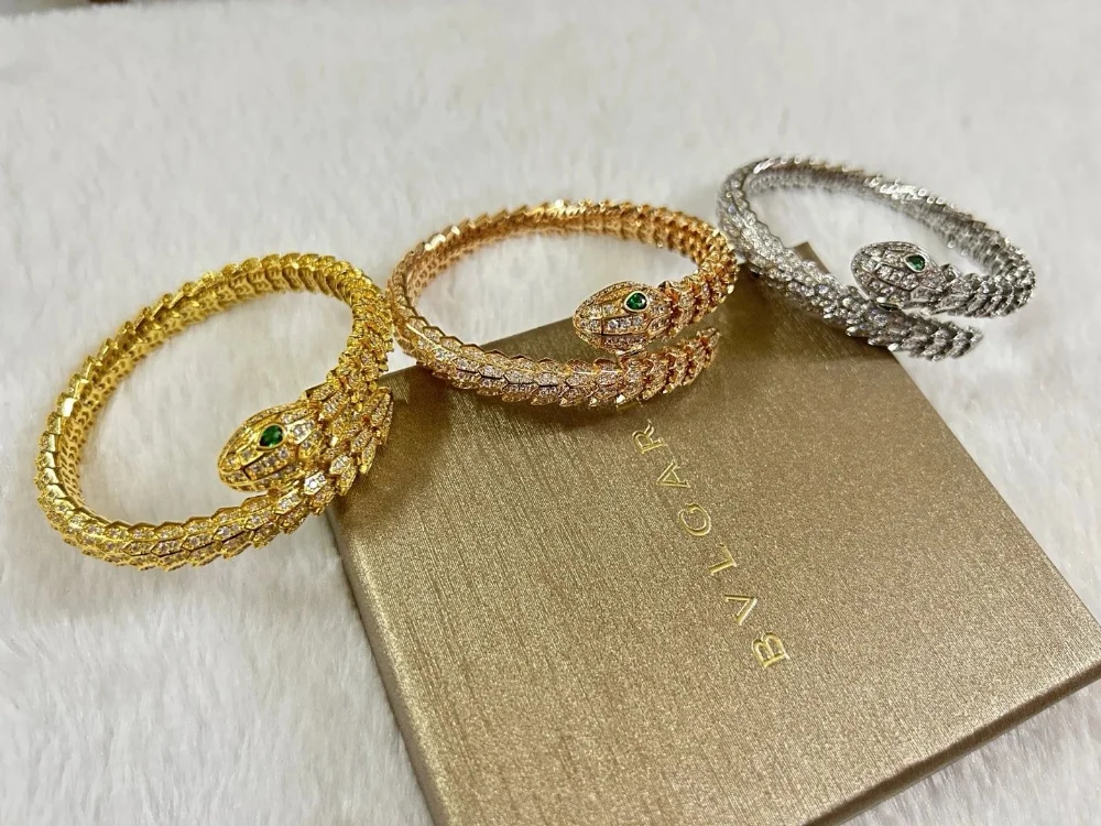 Bvlgari Serpenti Snake-Head Diamond Bracelet