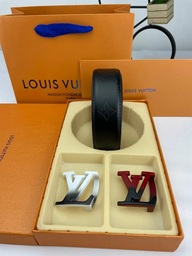Louis Vuitton Monogram-Embossed Leather Belt